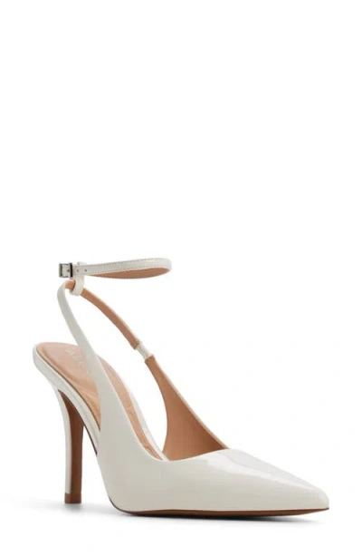 Aldo Nikoletta Pointed Toe Ankle Strap Pump In White