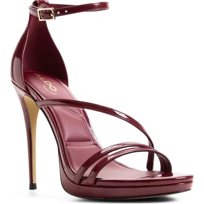 Aldo Odella Ankle Strap Platform Sandal In Red