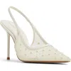 Aldo Pearlescent Slingback Pointed Toe Pump In Other White