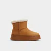 Aldo Plushy Faux Fur Lined Platform Bootie In Brown