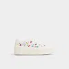Aldo Rayes Embroidered Platform Sneaker In White