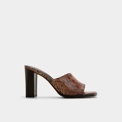 Aldo Sophia Slide Sandal In Brown