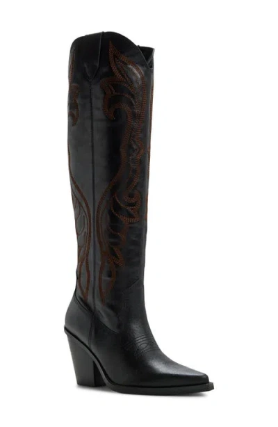 Aldo Revolve Pointed Toe Western Boot In Black