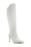 Aldo Laroche Pointed Toe Knee High Boot In White