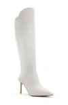 Aldo Laroche Pointed Toe Knee High Boot In White