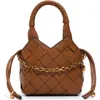 Aldo Royffe Woven Top Handle Bag In Cognac