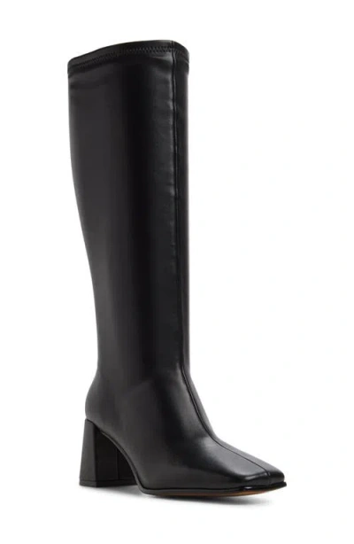 Aldo Rydley Knee High Faux Leather Boot In Black