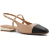 Aldo Sadey Slingback Mary Jane Cap Toe Flat In Beige Multi