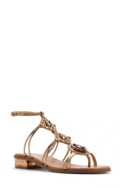 Aldo Sandjewel In Gold In Animal Print