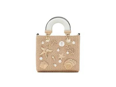 Aldo Seashellminiix Satchel Handbags Natural: One Size In Gray
