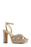 Aldo Shimma Ankle Strap Platform Sandal In Gold