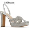 Aldo Womens Rhinestone Leather Ankle Strap In Silver
