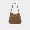 Aldo Soffiettaluxe Suede Shoulder Bag In Brown