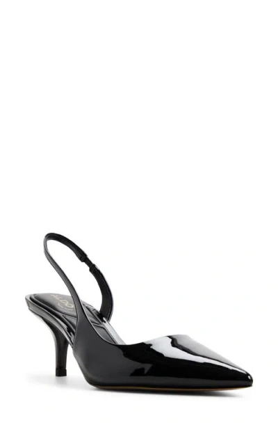 Aldo Stessy Low Slingback Half D'orsay Pointed Toe Pump In Black