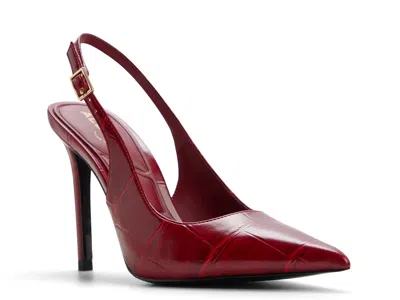 Aldo Stessysling 2.0 Croc Embossed Slingback Pump In Red