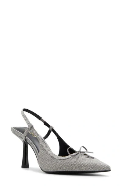 Aldo Stevvie Slingback Pointed Toe Pump In Dark Grey Denim