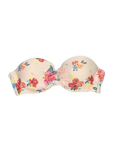 Pre-owned Aldo Swimsuit Top Ivory Floral Pattern Swimwear