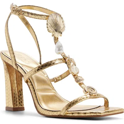 Aldo Taylar Ankle Strap Sandal In Gold