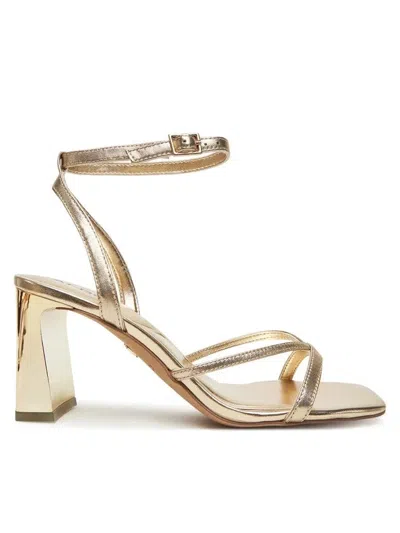 Aldo Women's  Stellare Dress Sandals Gold Ankle Strap Block Heel Zap1652
