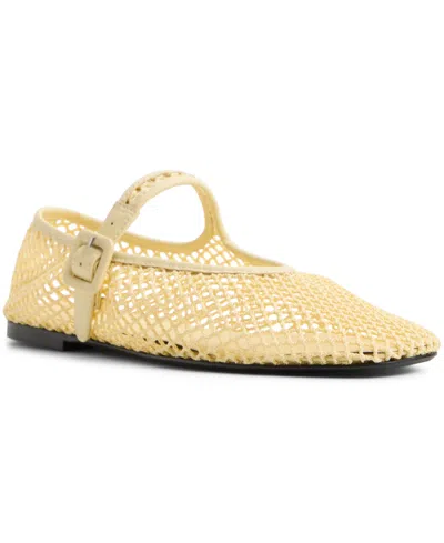 Aldo Alisse Mesh Ballet Flat In Yellow
