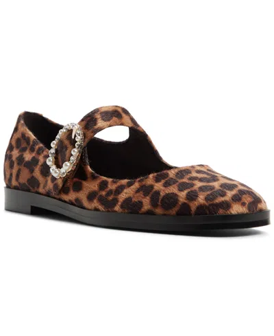 Aldo Women's Arabbella Mary Jane Almond Toe Flats In Brown