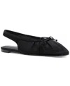 Aldo Arlet Slingback Ballerina Flat In Black Satin