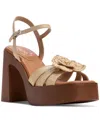 Aldo Beachbloom Ankle Strap Platform Sandal In Light Beige Raffia