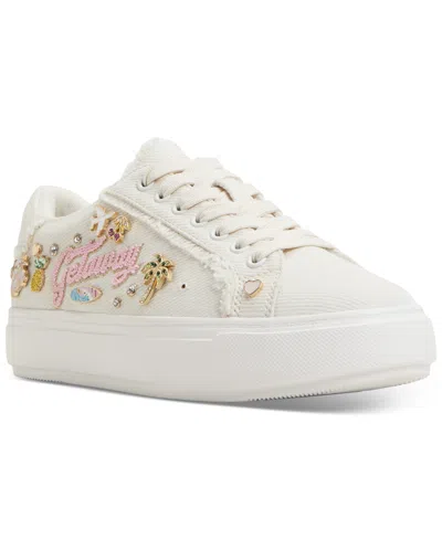 ALDO WOMEN'S BEACHVIBES EMBELLISHED LACE-UP SNEAKERS
