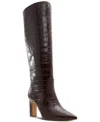 Aldo Women's Cadigoder Pointed-toe Croc Knee High Boots In Dark Brown Croc