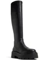 Aldo Grandmode Womens Faux Leather Pull On Over-the-knee Boots In Black