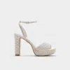 Aldo Chicgleam Ankle Strap Platform Sandal In White