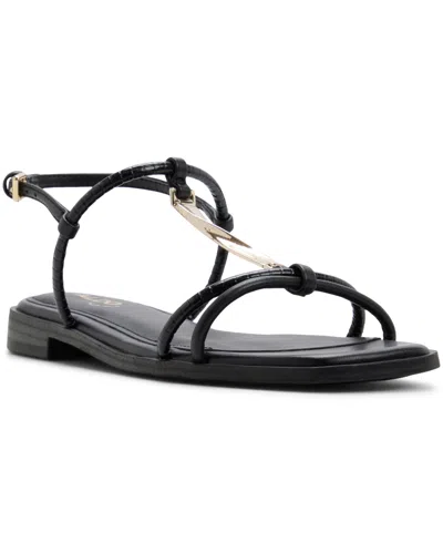 Aldo Women's Ebaeryn Square T-strap Flat Sandals In Black