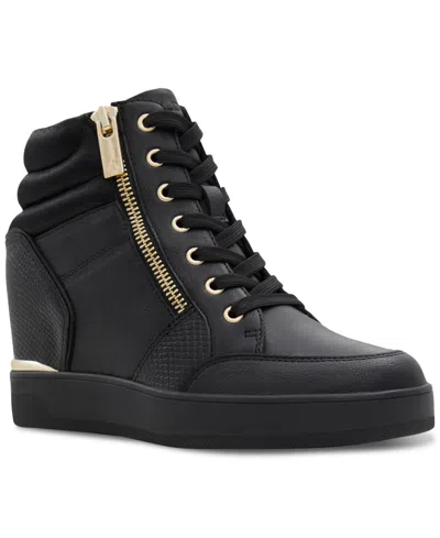 ALDO WOMEN'S ERELICLYA LACE-UP ZIP WEDGE HIGH-TOP SNEAKERS