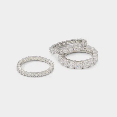 Aldo Women's Glitzstack – Silver / Clear Multi – Size 7 In Silver/clear Multi