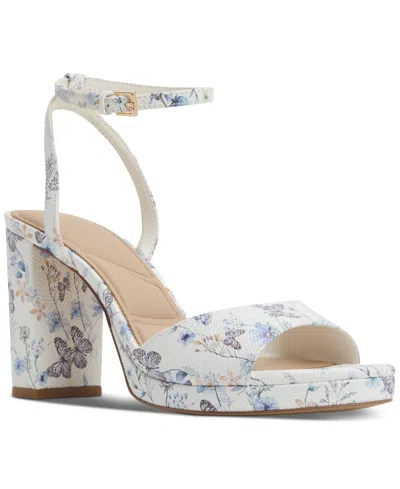 Aldo Women's Gracious Two-piece Block-heel Dress Sandals In Ivory,blue Multi