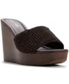 Aldo Grounded Crochet Wedge Heeled Sandals In Brown