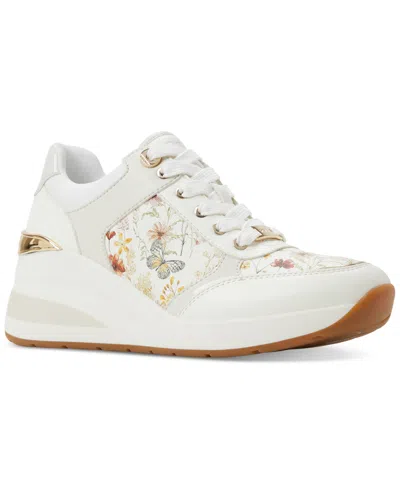 Aldo Women's Iconistep Lace-up Wedge Jogger Sneakers In Ivory Multi