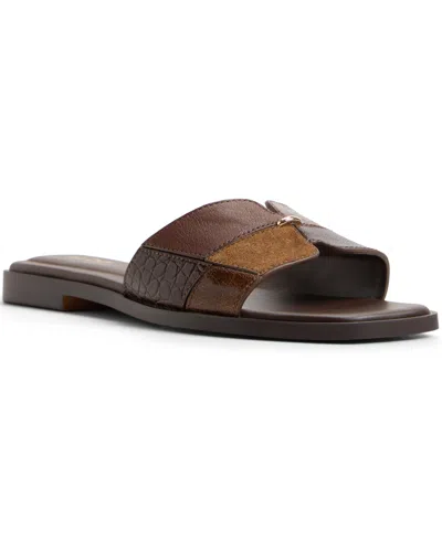 Aldo Women's Itsandalmix Flat Sandals In Open Brown Smooth