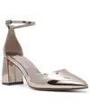 Aldo Jan Ankle Strap Pointed Toe Pump In Pewter