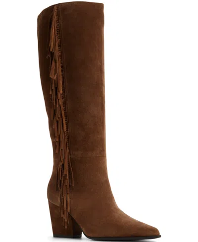 ALDO WOMEN'S KAELYA KNEE-HIGH TALL FRINGE WESTERN BOOTS