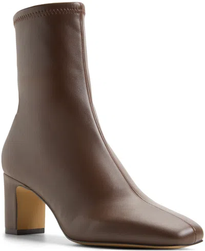Aldo Women's Kayia Ankle Booties In Dark Brown Smooth