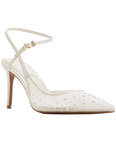 Aldo Kymmberly Pointed Toe Ankle Strap Pump In White