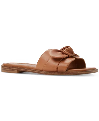 ALDO WOMEN'S LAVINIA KNOT-TRIM SLIDE FLAT SANDALS