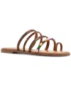 Aldo Women's Lindya Embellished Strappy Toe-loop Flat Sandals In Cognac Multi