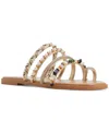 Aldo Women's Lindya Embellished Strappy Toe-loop Flat Sandals In Gold