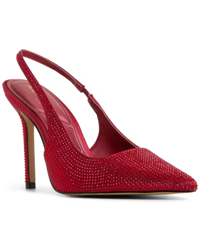 Aldo Lovebloom Slingback Pointed Toe Pump In Red