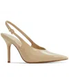 Aldo Lysandre Slingback Pointed Toe Pump In Beige Patent