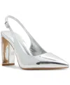 Aldo Meesha Slingback Pointed Toe Pump In Silver Mirror Metallic
