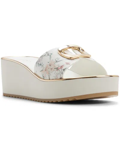 Aldo Menhaden Platform Wedge Slide Sandal In White