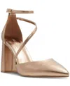 Aldo Milley Ankle Strap Pointed Toe Pump In Gold